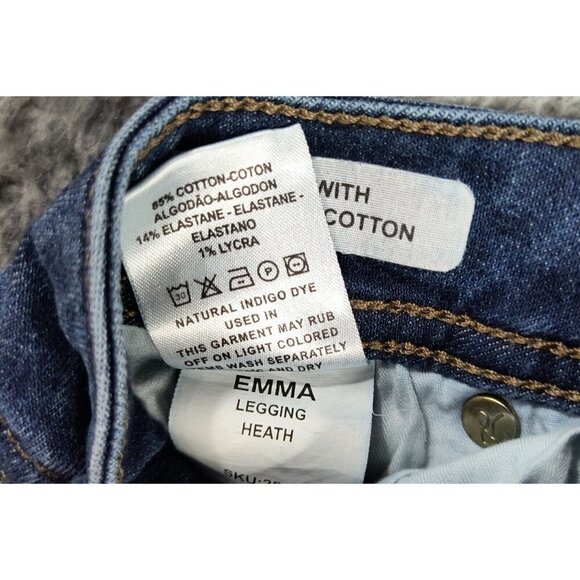 DL1961 Emma Jeans 25 Legging Heath Blue Denim Low Rise Distressed - Picture 8 of 13